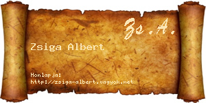 Zsiga Albert névjegykártya