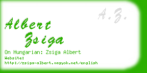 albert zsiga business card